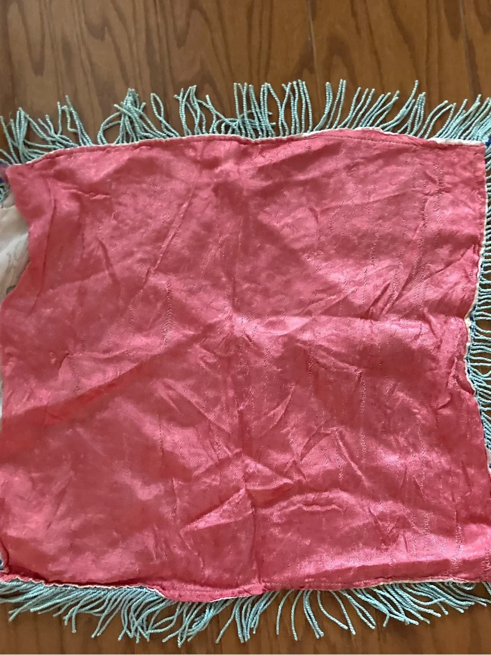 Vintage Silk Fringe Pink  Travel Souvenir Sweetheart Pillowcase cover Clean